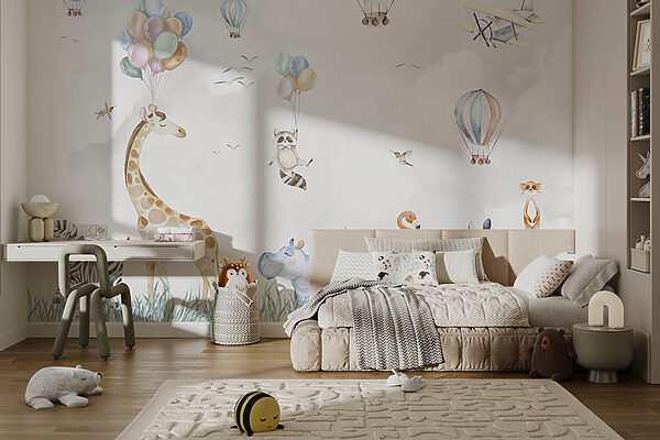 Murale di animali e palloncini Murale di animali e palloncini