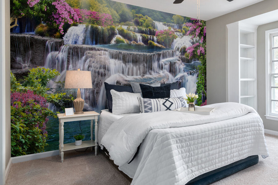 Carta da parati Cascata con fiori e alberi - immagine 10