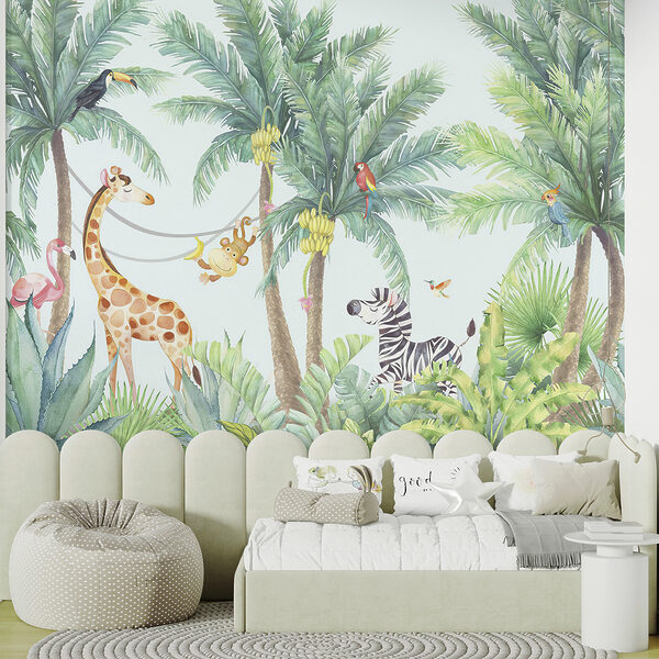 Giraffa e zebra nella giungla Giraffa e zebra nella giungla