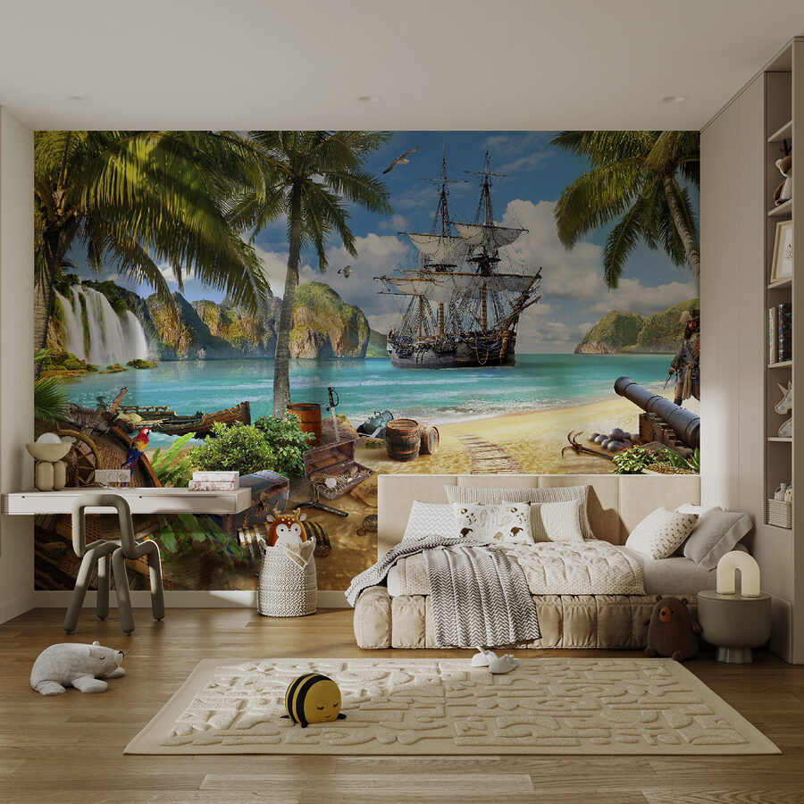 Nave pirata sulla spiaggia