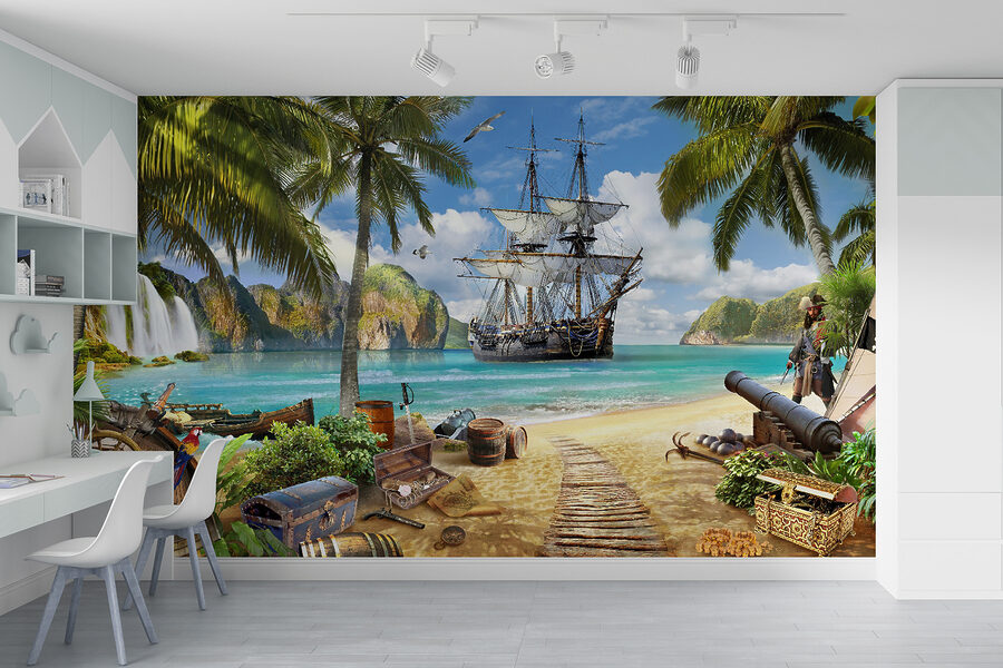 Nave pirata sulla spiaggia