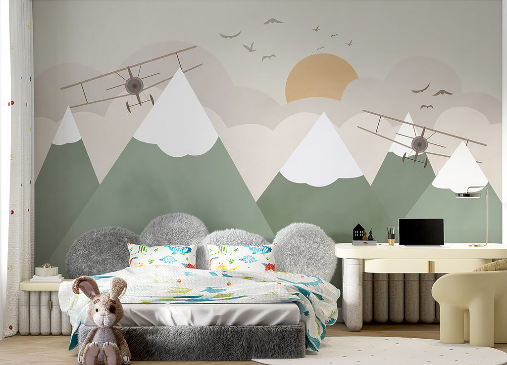 Plane flying over mountains Plane flying over mountains