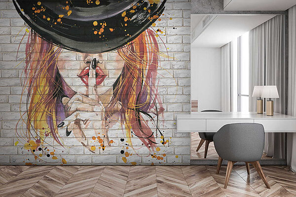 Pittura di una donna con cappello Pittura di una donna con cappello