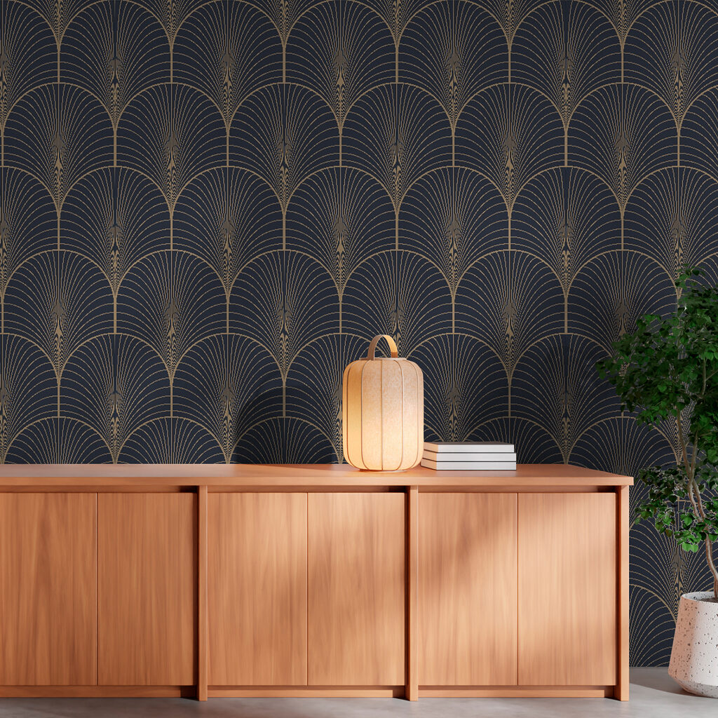 Elegant seamless midnight scallop pattern