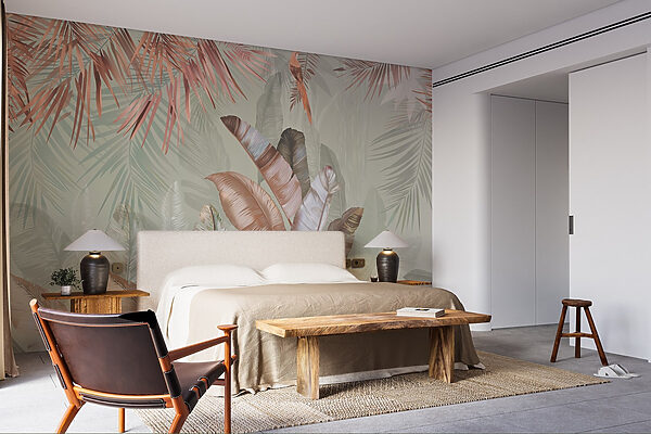 Tropical foliage in soft pastel hues Tropical foliage in soft pastel hues