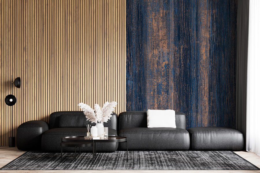 Superficie a strisce blu e arancione