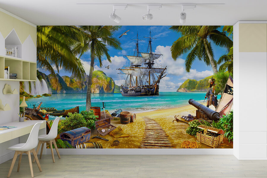 Nave pirata sulla spiaggia