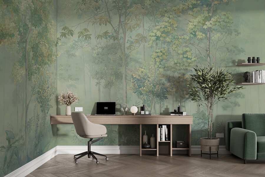 Pittura di una foresta