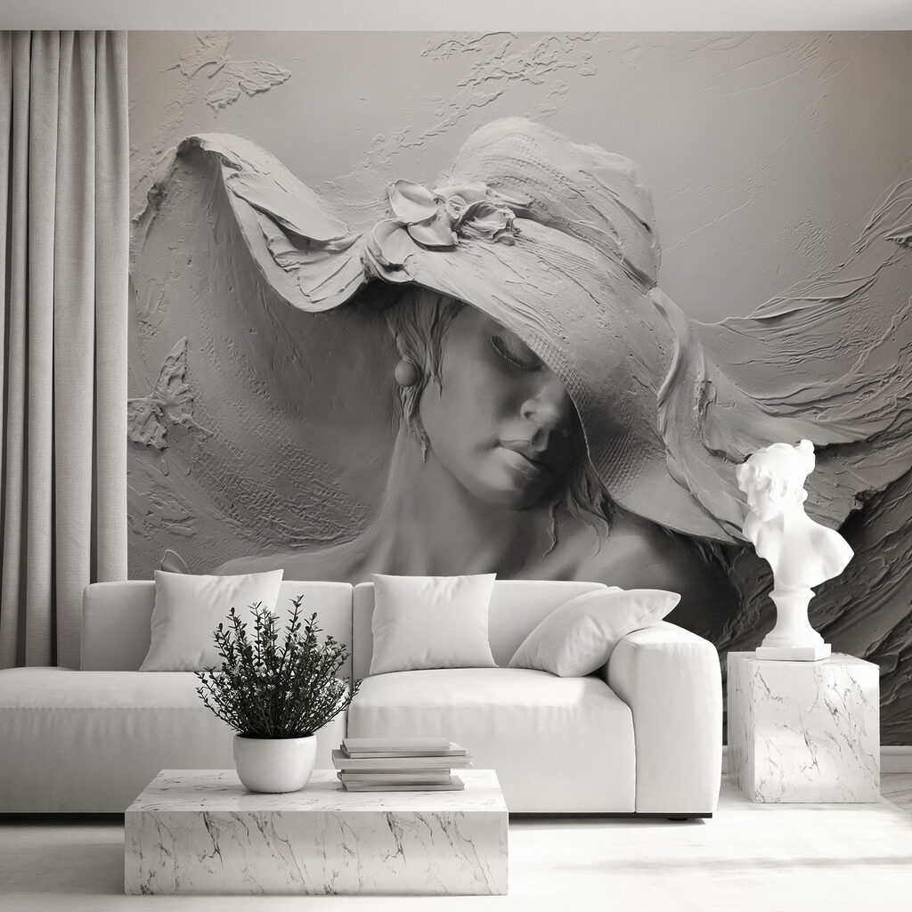 Sculpture of a woman in a hat