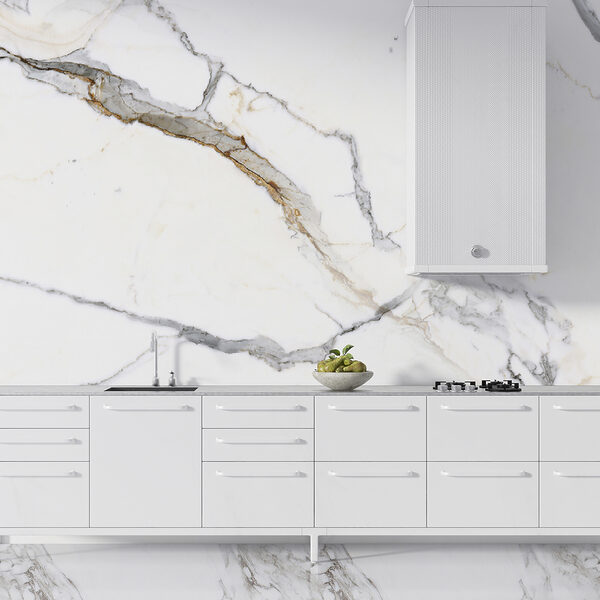 Elegante marmo bianco con venature grigie Elegante marmo bianco con venature grigie