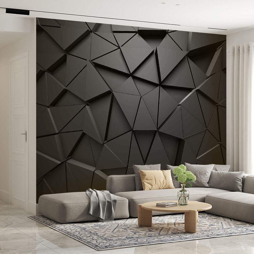 Black triangle pattern on a surface