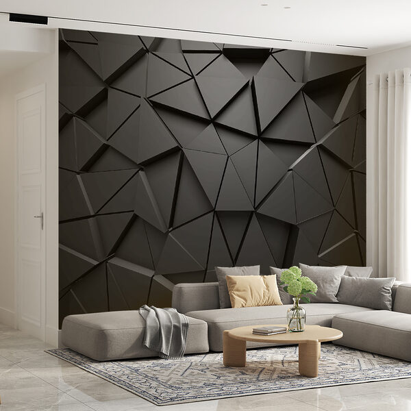 Disegno a triangolo nero su una superficie Disegno a triangolo nero su una superficie