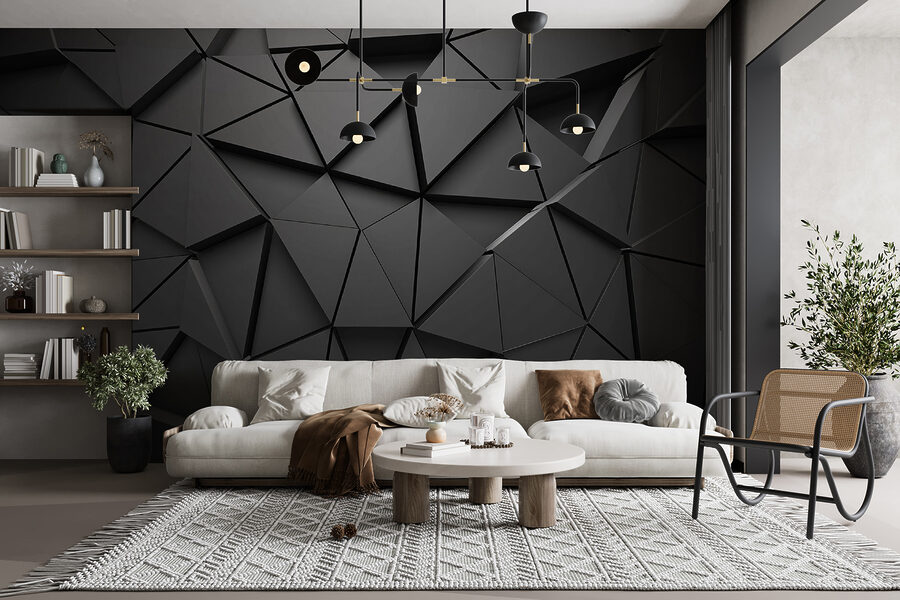 Disegno a triangolo nero su una superficie