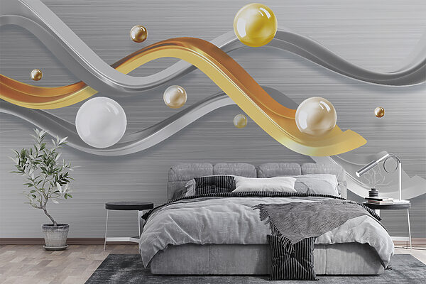 Curve metalliche con sfere fluttuanti. Curve metalliche con sfere fluttuanti.