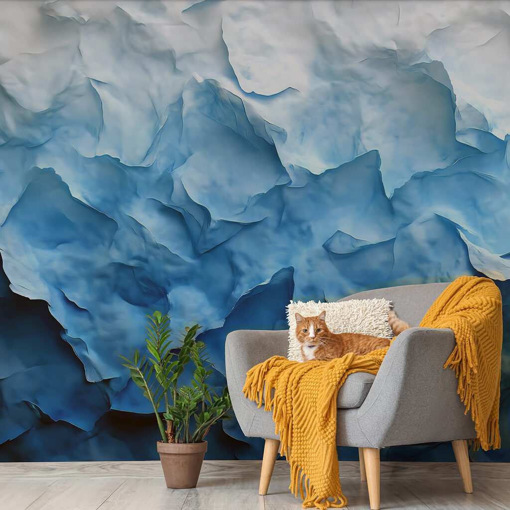 Mountains of textured icy hues