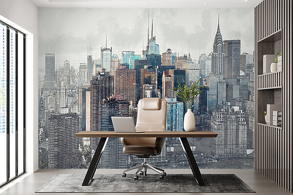 Lo skyline della città con molti edifici alti Lo skyline della città con molti edifici alti