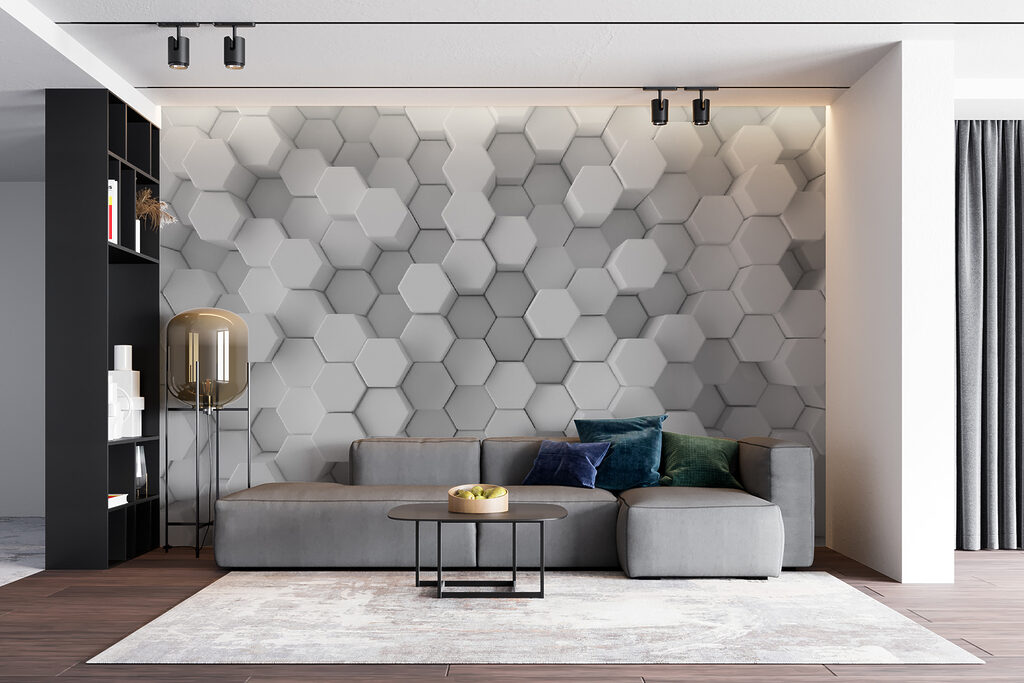 Group of white hexagons