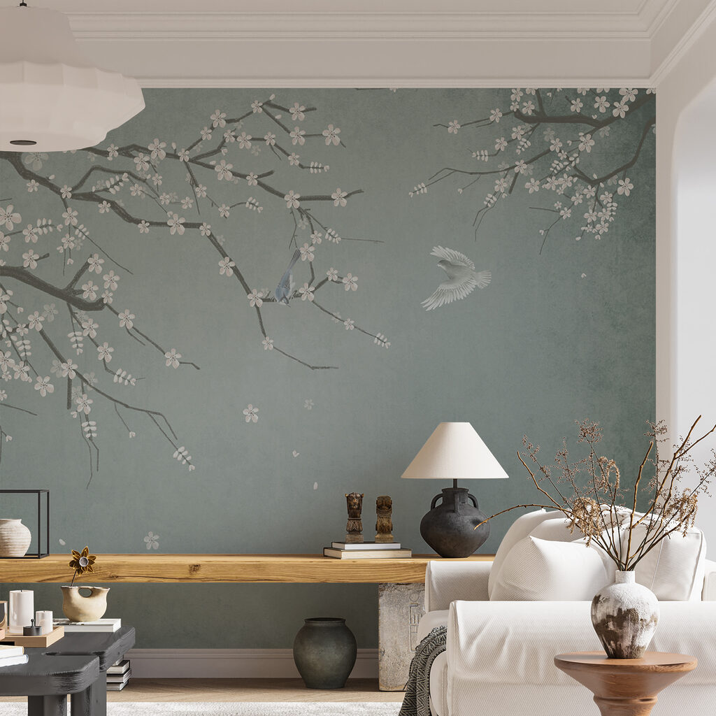 Bird flying over a tree branch Bird flying over a tree branch