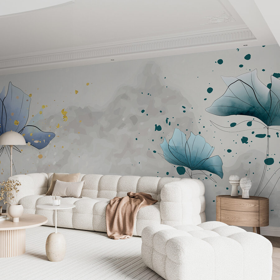 Fiori blu che danzano con ventilata eleganza