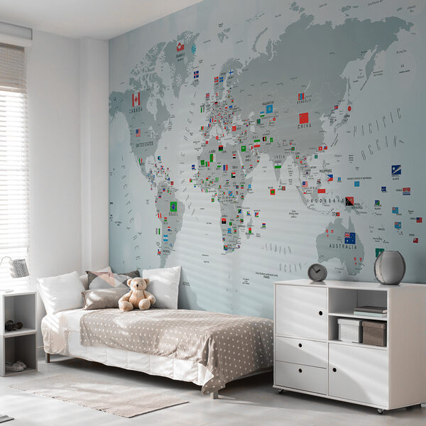 Mappa del mondo con bandiere Mappa del mondo con bandiere