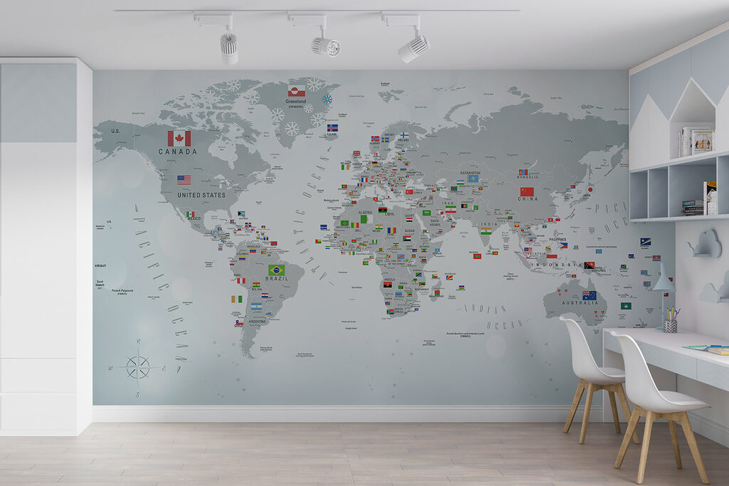 Mappa del mondo con bandiere u72599pir3mr 1024x683 - Mappa del mondo con bandiere
