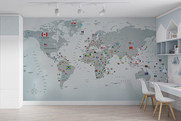 Mappa del mondo con bandiere Mappa del mondo con bandiere