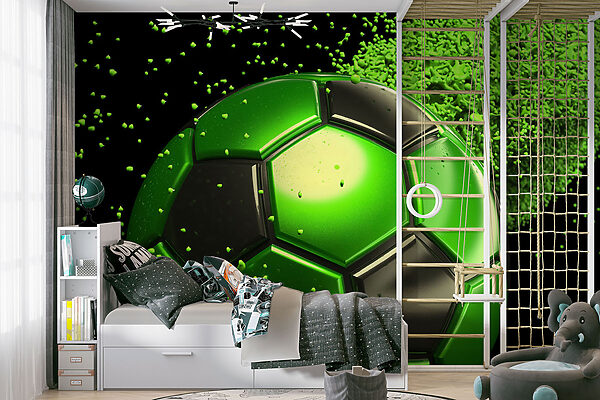 Pallone da calcio verde e nero Pallone da calcio verde e nero