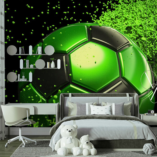Pallone da calcio verde e nero Pallone da calcio verde e nero