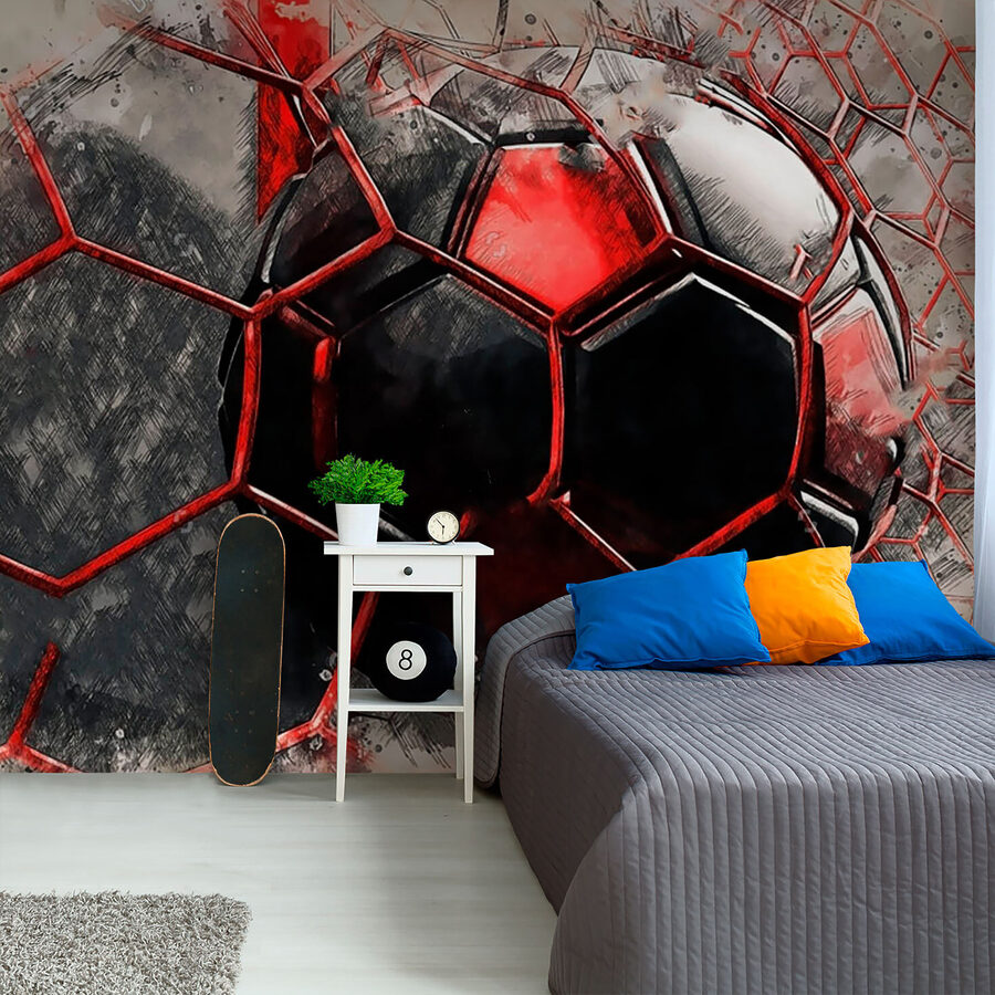 Palla da calcio in una rete