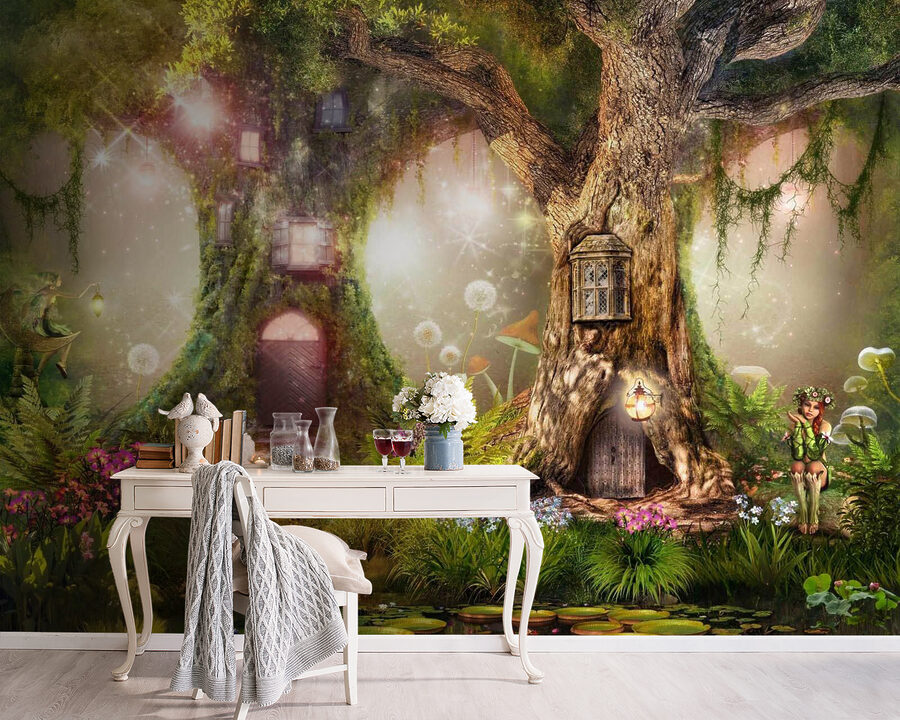 Una casa delle fate su un albero