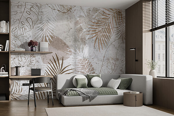 Eleganti motivi botanici in tonalità neutre. Eleganti motivi botanici in tonalità neutre.