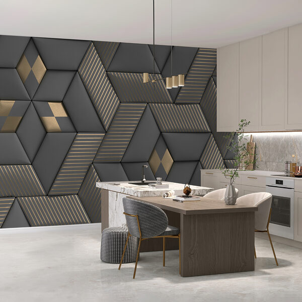 Eleganza geometrica nei colori grigio e ottone. Eleganza geometrica nei colori grigio e ottone.