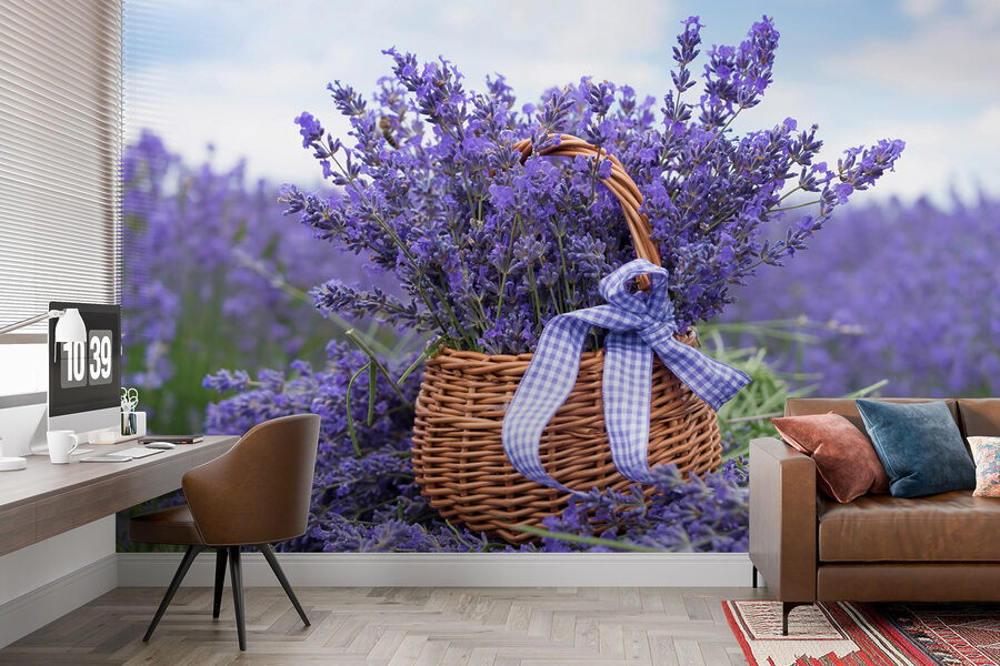 Cesto di fiori viola Cesto di fiori viola