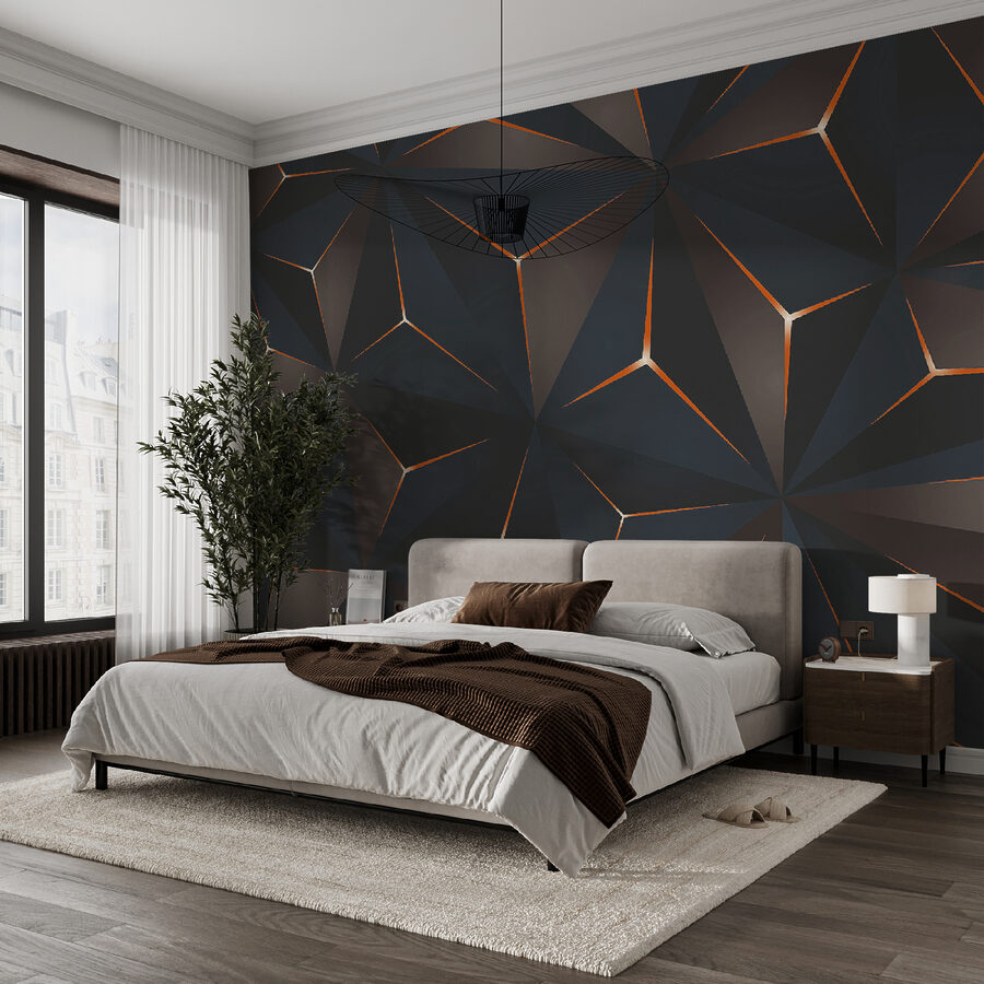Disegno a triangolo nero e arancione