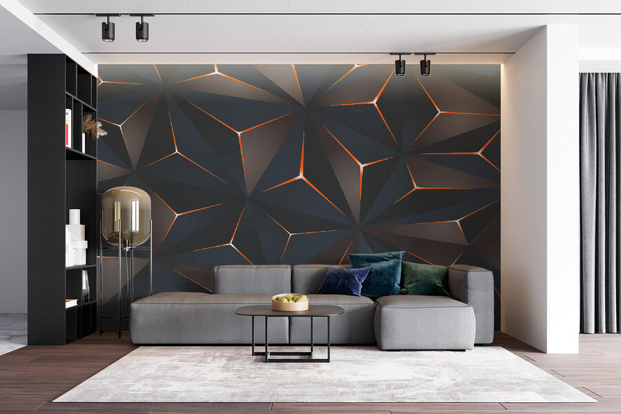 Disegno a triangolo nero e arancione