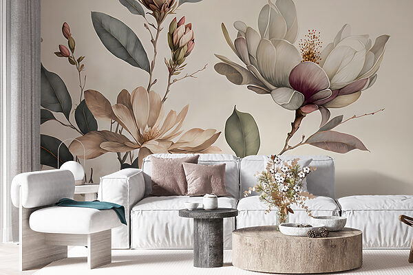 Eleganti fiori di magnolia dalle tonalità tenui. Eleganti fiori di magnolia dalle tonalità tenui.