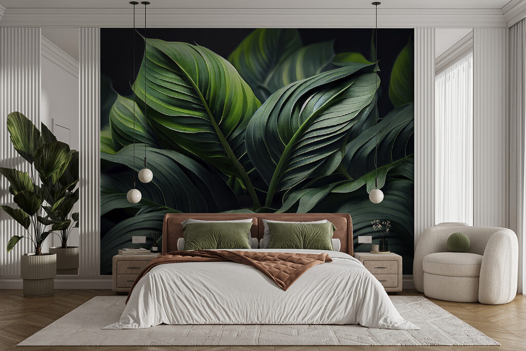 Lush green leaves in soft light