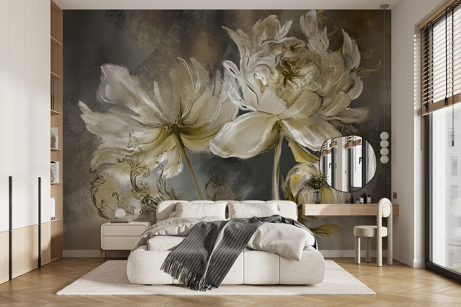 Pittura di fiori su una superficie Pittura di fiori su una superficie