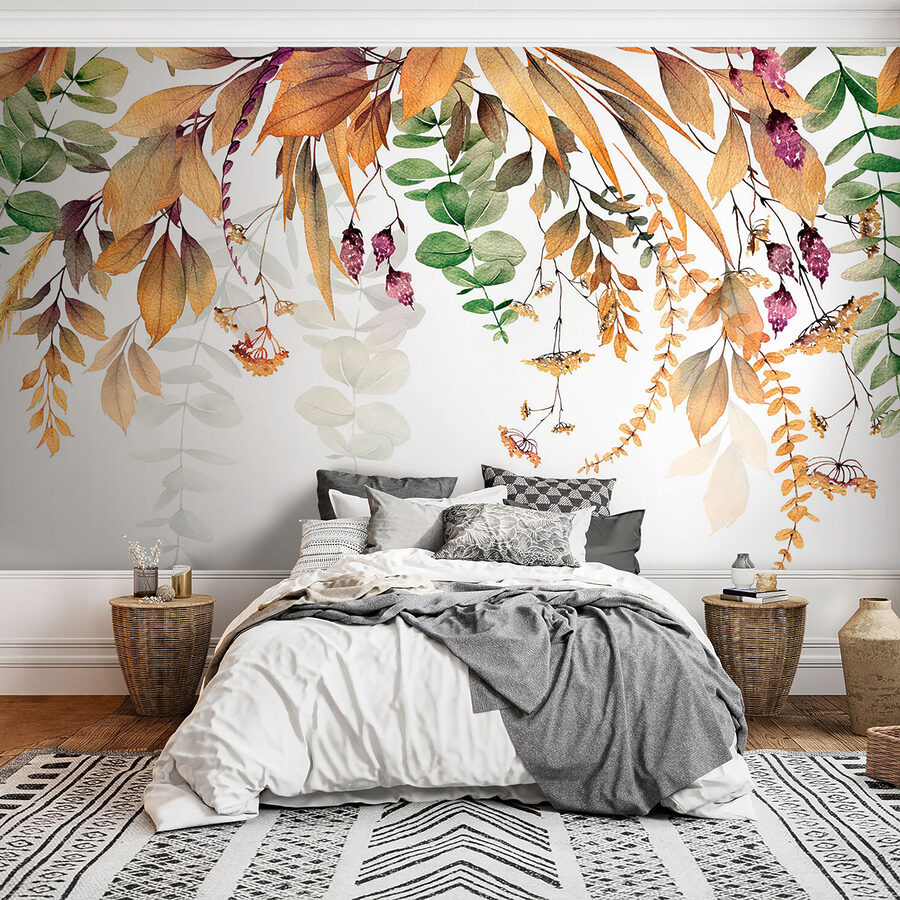 Eleganza botanica su sfondo bianco.