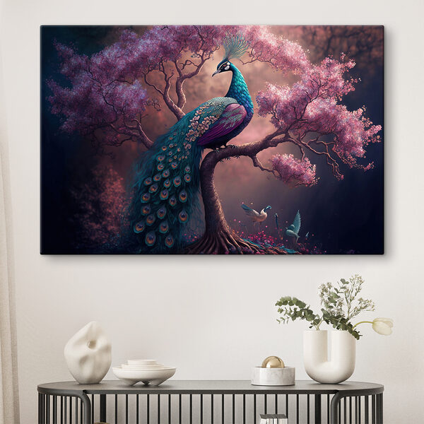 A peacock on a tree