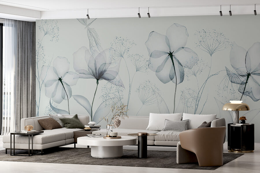 Fiori trasparenti con foglie