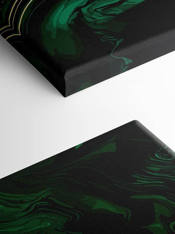 Emerald swirls with sparkling accents Emerald swirls with sparkling accents
