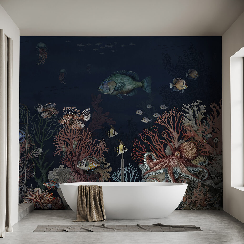Sea life with fish and coral