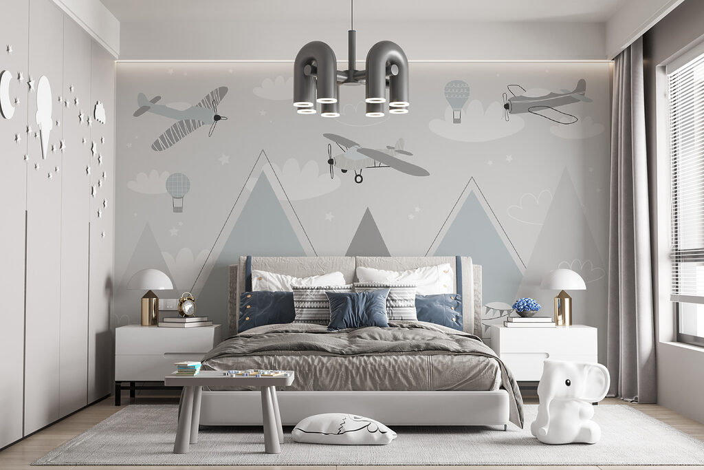 Wallpaper with airplanes and mountains Wallpaper with airplanes and mountains