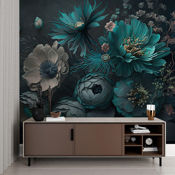 Elegante composizione floreale dai toni freddi. Elegante composizione floreale dai toni freddi.