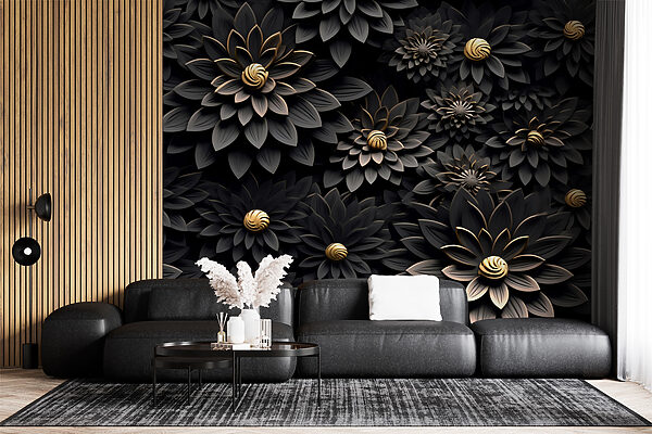 Eleganti fiori monocromatici con centri metallici Eleganti fiori monocromatici con centri metallici