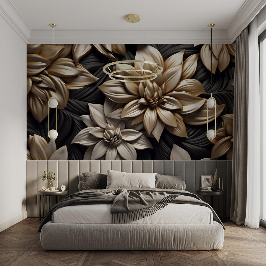 Elegante disegno floreale su sfondo scuro. Elegante disegno floreale su sfondo scuro.