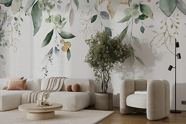 Delicate leaves and soft botanical elements Delicate leaves and soft botanical elements