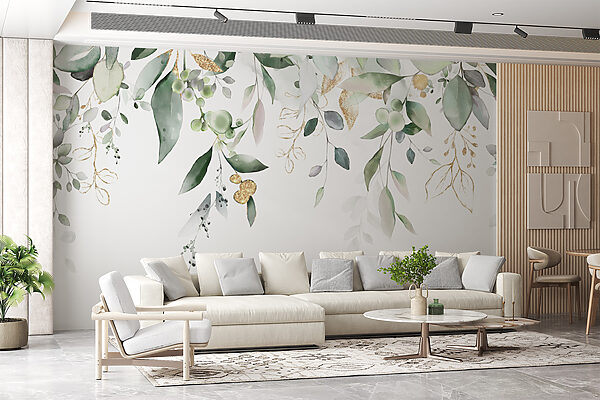 Delicate leaves and soft botanical elements Delicate leaves and soft botanical elements