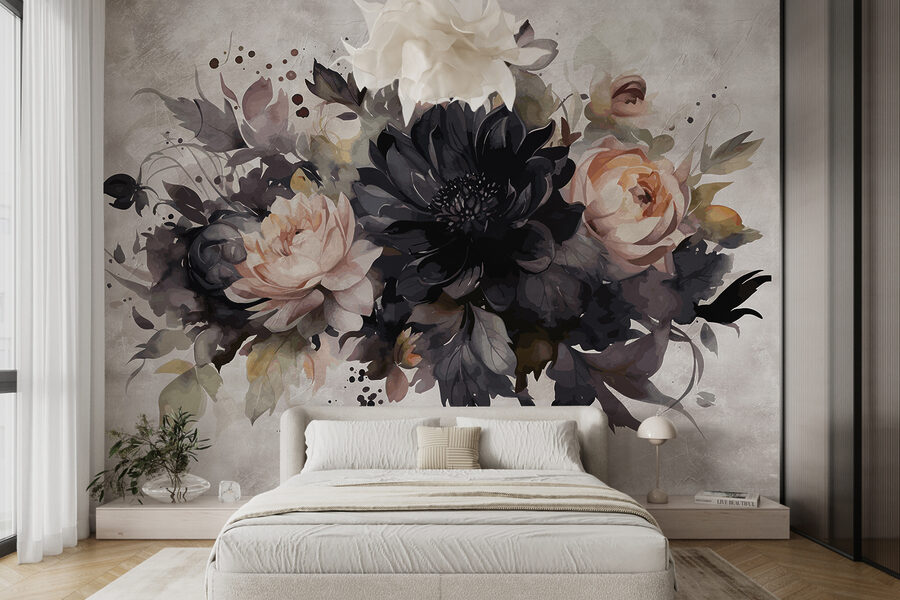 Pittura di fiori e foglie